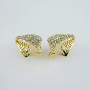 Women Earrings/ Aretes Dama/  Zircon Stone/  14k Real Color// E1047