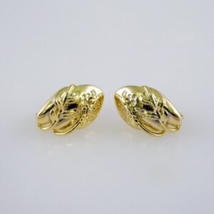 Women Earrings/ Aretes Dama/  Plain/  14k Real Color// E1048