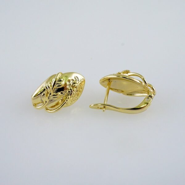 Women Earrings/ Aretes Dama/  Plain/  14k Real Color// E1048 - Image 2