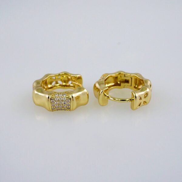 Women Earrings/ Aretes Dama/  Zircon Stone/  14k Real Color// E1049 - Image 2