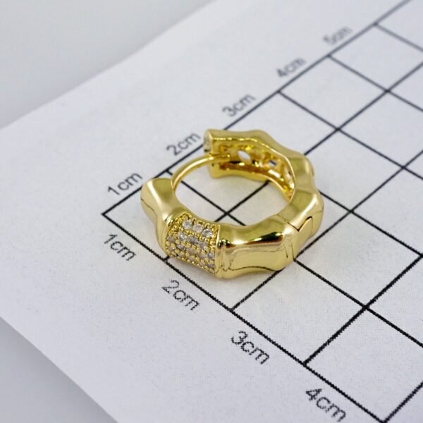 Women Earrings/ Aretes Dama/  Zircon Stone/  14k Real Color// E1049 - Image 3