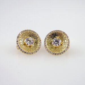 Women Earrings/ Aretes Dama/  Zircon Stone/  14k Real Color// E1053