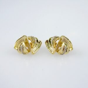 Women Earrings/ Aretes Dama/  Zircon Stone/  14k Real Color// E1054