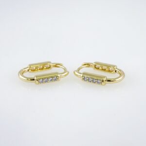 Women Earrings/ Aretes Dama/  Zircon Stone/  14k Real Color// E1055