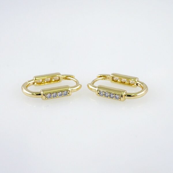 Women Earrings/ Aretes Dama/  Zircon Stone/  14k Real Color// E1055
