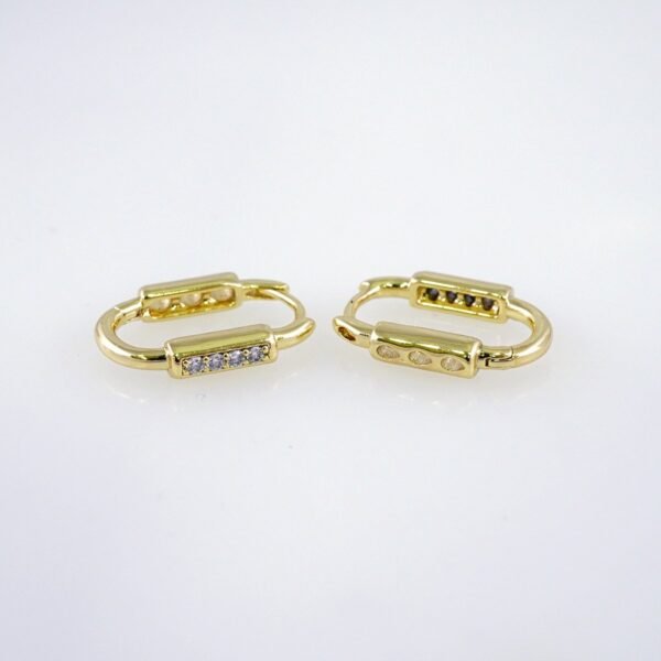 Women Earrings/ Aretes Dama/  Zircon Stone/  14k Real Color// E1055 - Image 2