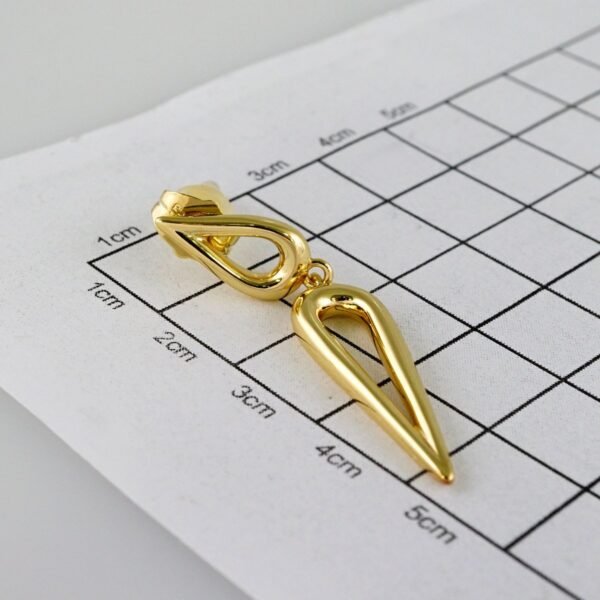 Women Earrings/ Aretes Dama/  Plain/  14k Real Color// E1059 - Image 3