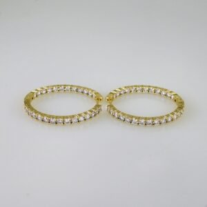 Women Earrings/ Aretes Dama/  Zircon Stone/  14k Real Color// E1061