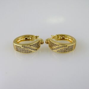 Women Earrings/ Aretes Dama/  Zircon Stone/  14k Real Color// E1062