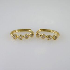 Women Earrings/ Aretes Dama/  Zircon Stone/  14k Real Color// E1063