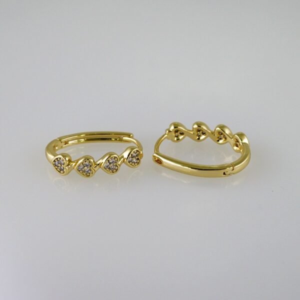 Women Earrings/ Aretes Dama/  Zircon Stone/  14k Real Color// E1063 - Image 2