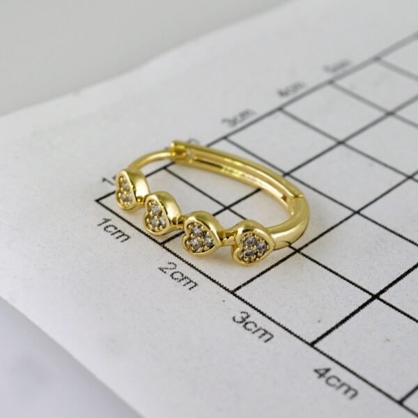 Women Earrings/ Aretes Dama/  Zircon Stone/  14k Real Color// E1063 - Image 3