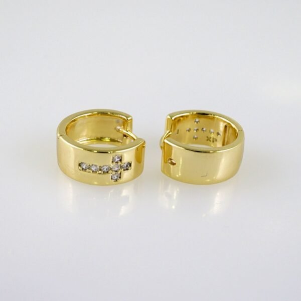 Women Earrings/ Aretes Dama/  Zircon Stone/  14k Real Color// E1064 - Image 2