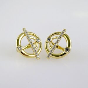 Women Earrings/ Aretes Dama/  Zircon Stone/  14k Real Color// E1066