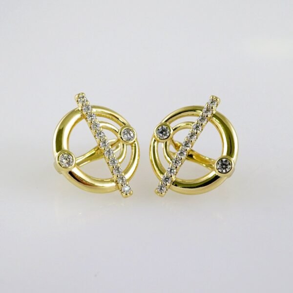 Women Earrings/ Aretes Dama/  Zircon Stone/  14k Real Color// E1066