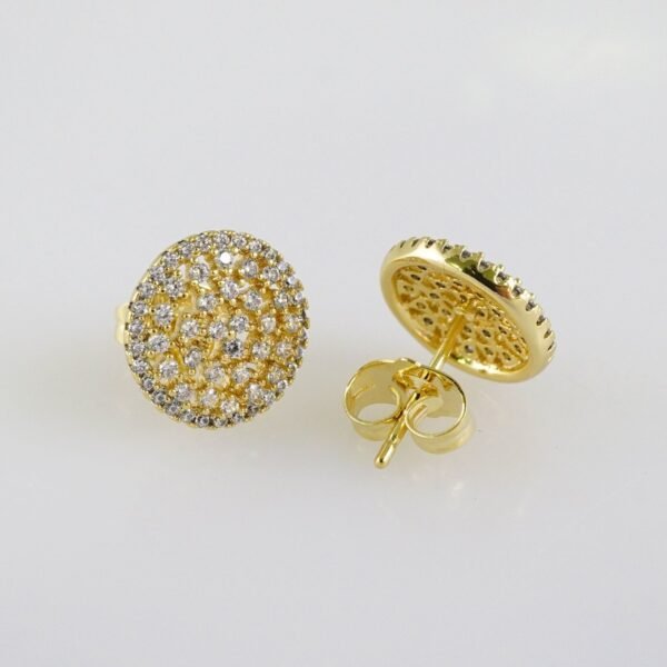 Women Earrings/ Aretes Dama/  Zircon Stone/  14k Real Color// E1067 - Image 2