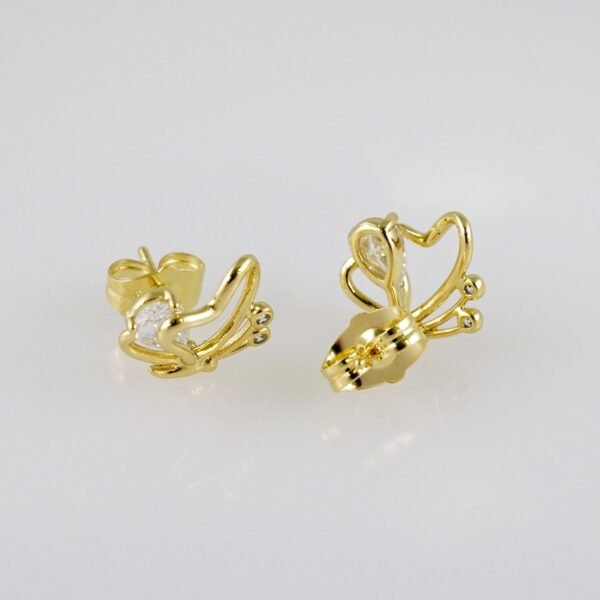 Women Earrings/ Aretes Dama/  Zircon Stone/  14k Real Color// E1070 - Image 2