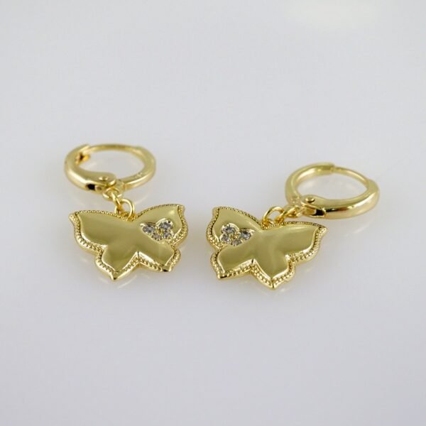 Women Earrings/ Aretes Dama/  Zircon Stone/  14k Real Color// E1072
