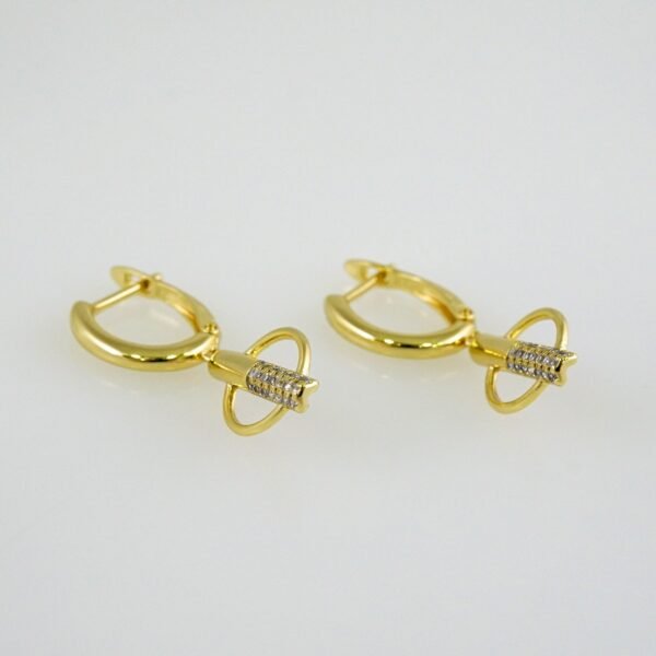 Women Earrings/ Aretes Dama/  Zircon Stone/  14k Real Color// E1073