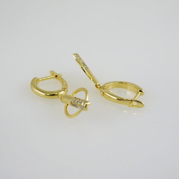Women Earrings/ Aretes Dama/  Zircon Stone/  14k Real Color// E1073 - Image 2