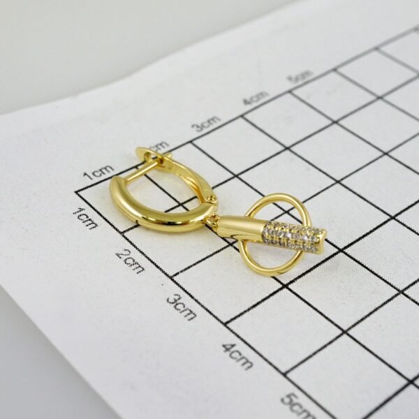 Women Earrings/ Aretes Dama/  Zircon Stone/  14k Real Color// E1073 - Image 3