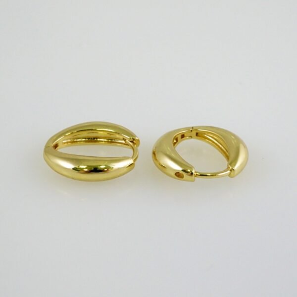Women Earrings/ Aretes Dama/  Plain/  14k Real Color// E1075 - Image 2