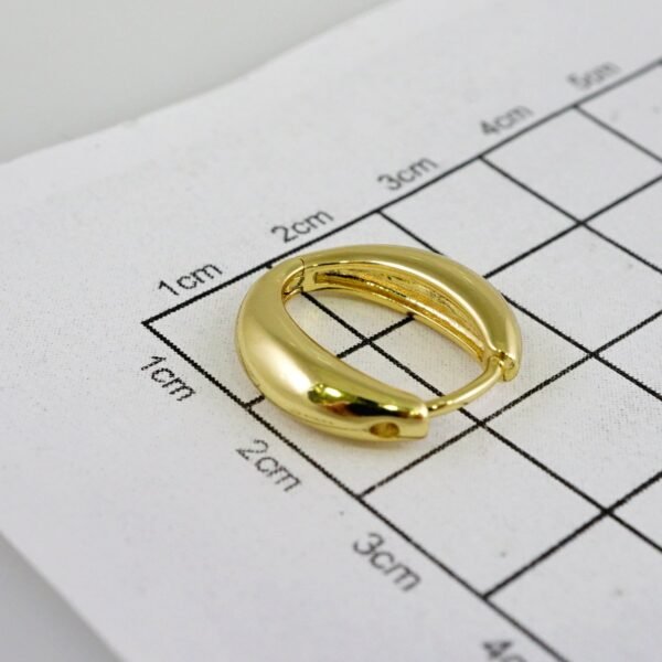 Women Earrings/ Aretes Dama/  Plain/  14k Real Color// E1075 - Image 3