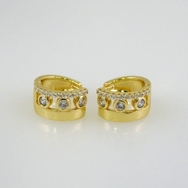 Women Earrings/ Aretes Dama/  Zircon Stone/  14k Real Color// E1076