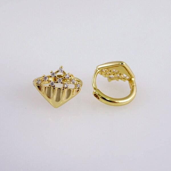 Women Earrings/ Aretes Dama/  Zircon Stone/  14k Real Color// E1077 - Image 2