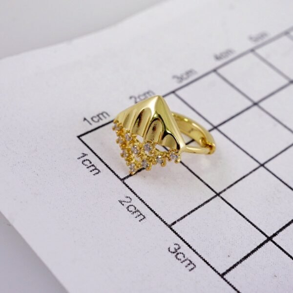 Women Earrings/ Aretes Dama/  Zircon Stone/  14k Real Color// E1077 - Image 3