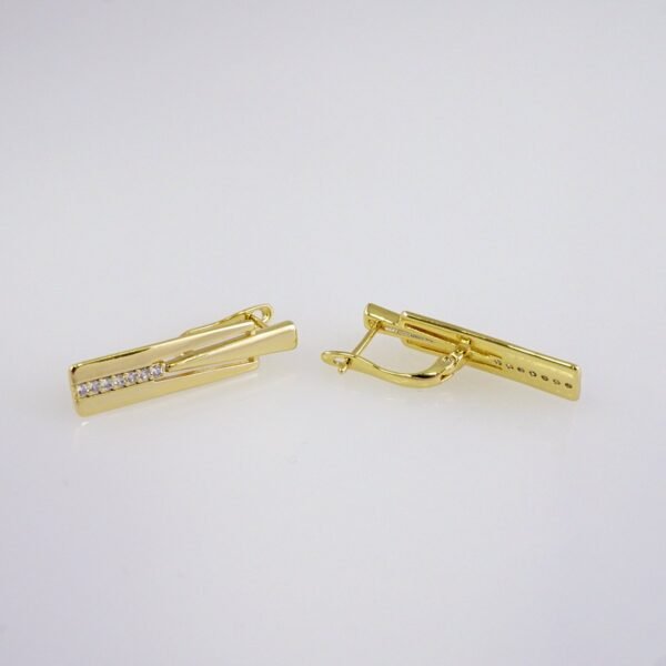 Women Earrings/ Aretes Dama/  Zircon Stone/  14k Real Color// E1079 - Image 2
