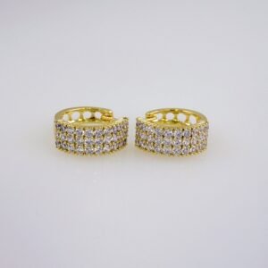 Women Earrings/ Aretes Dama/  Zircon Stone/  14k Real Color// E1080