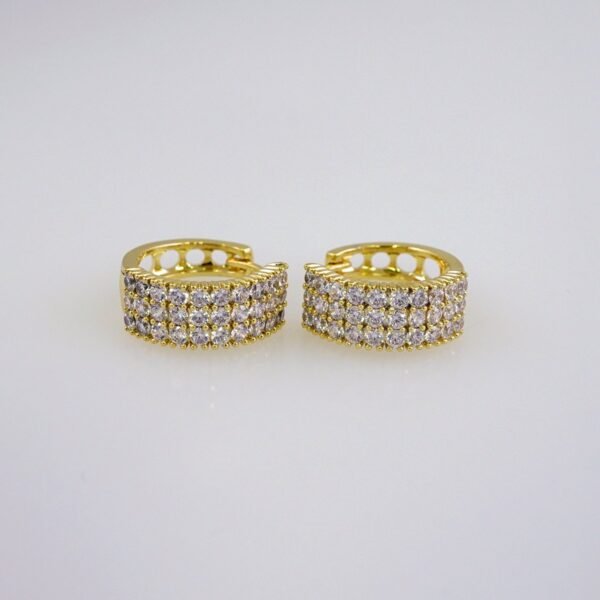 Women Earrings/ Aretes Dama/  Zircon Stone/  14k Real Color// E1080