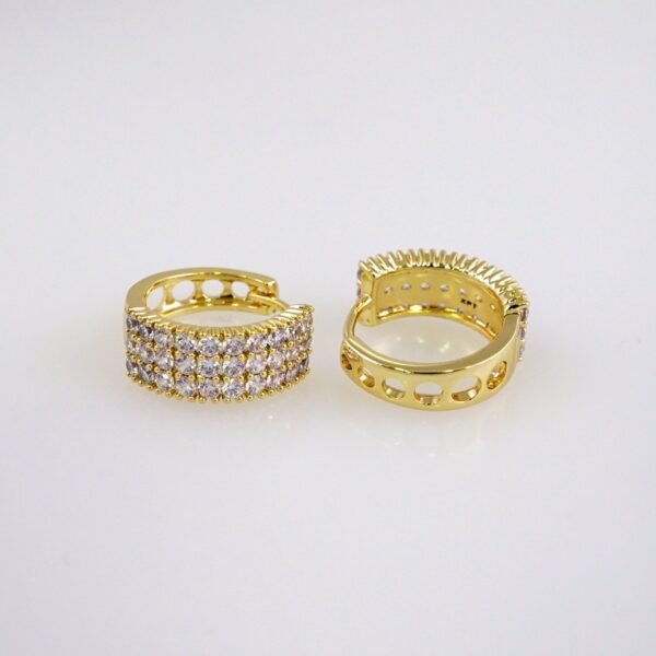 Women Earrings/ Aretes Dama/  Zircon Stone/  14k Real Color// E1080 - Image 2