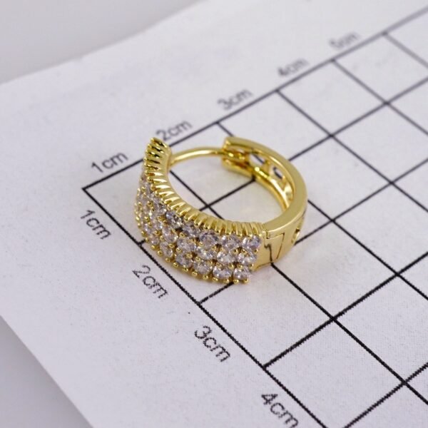 Women Earrings/ Aretes Dama/  Zircon Stone/  14k Real Color// E1080 - Image 3