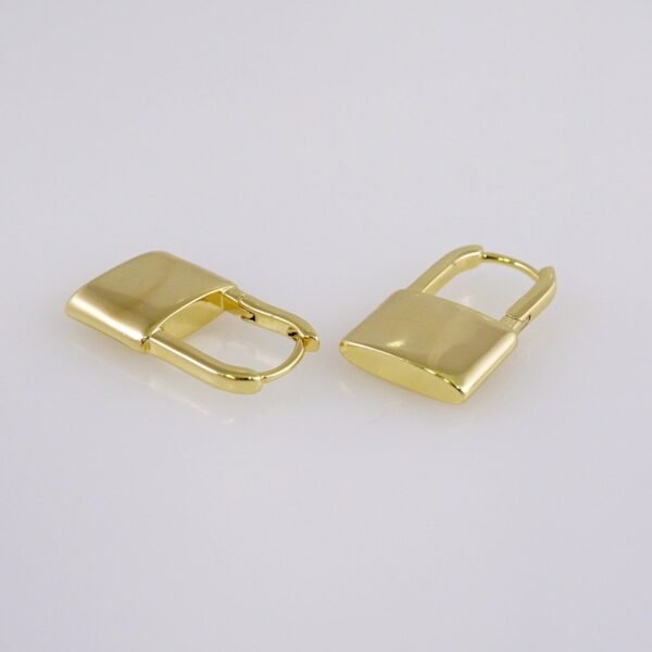 Women Earrings/ Aretes Dama/  Plain/  14k Real Color// E1082 - Image 2