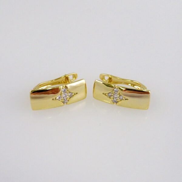 Women Earrings/ Aretes Dama/  Zircon Stone/  14k Real Color// E1085