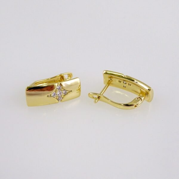 Women Earrings/ Aretes Dama/  Zircon Stone/  14k Real Color// E1085 - Image 2