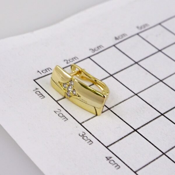 Women Earrings/ Aretes Dama/  Zircon Stone/  14k Real Color// E1085 - Image 3