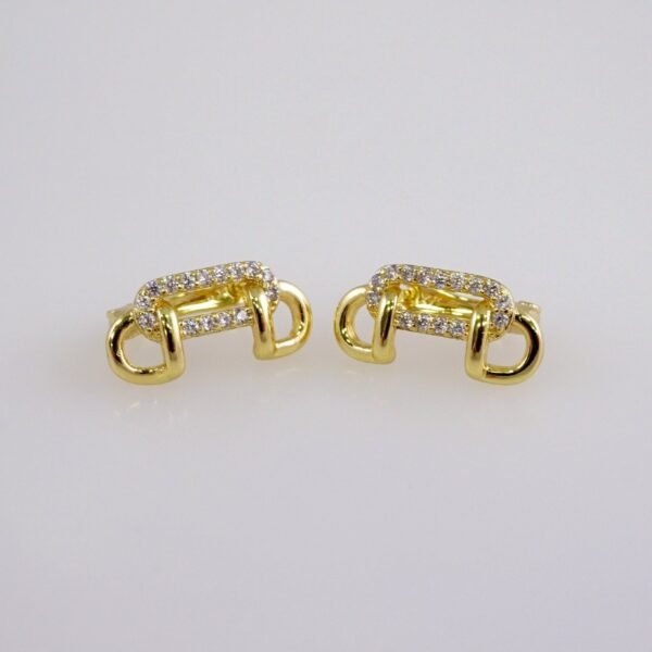 Women Earrings/ Aretes Dama/  Zircon Stone/  14k Real Color// E1086