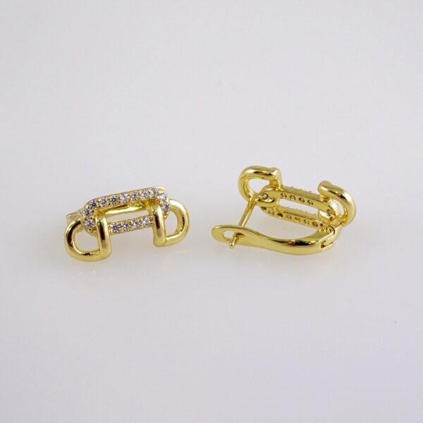 Women Earrings/ Aretes Dama/  Zircon Stone/  14k Real Color// E1086 - Image 2