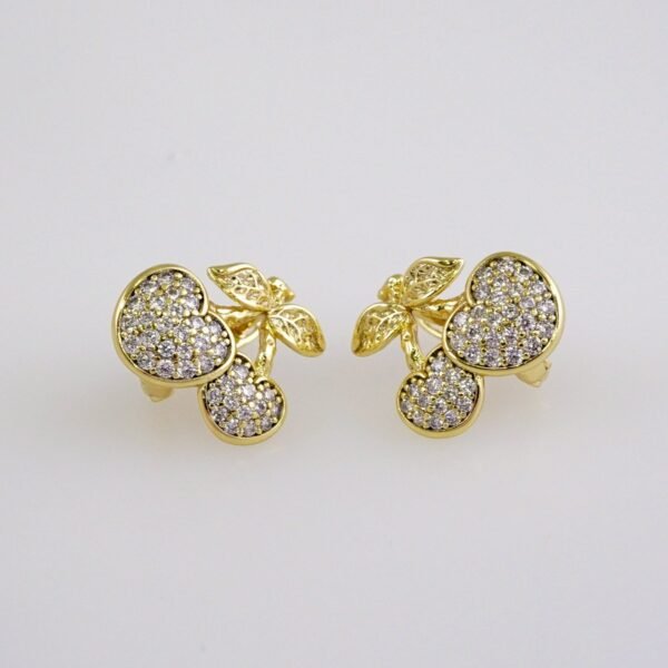 Women Earrings/ Aretes Dama/  Zircon Stone/  14k Real Color// E1087