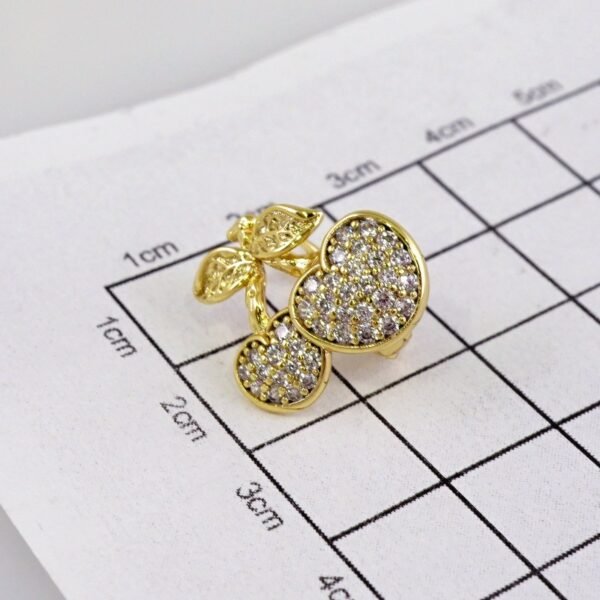 Women Earrings/ Aretes Dama/  Zircon Stone/  14k Real Color// E1087 - Image 3