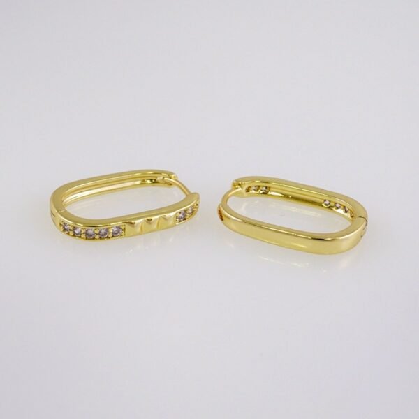 Women Earrings/ Aretes Dama/  Zircon Stone/  14k Real Color// E1089 - Image 2