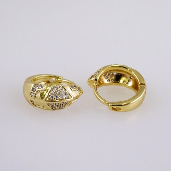 Women Earrings/ Aretes Dama/  Zircon Stone/  14k Real Color// E1091 - Image 2