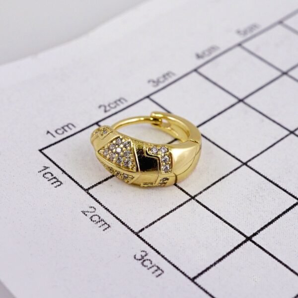Women Earrings/ Aretes Dama/  Zircon Stone/  14k Real Color// E1091 - Image 3