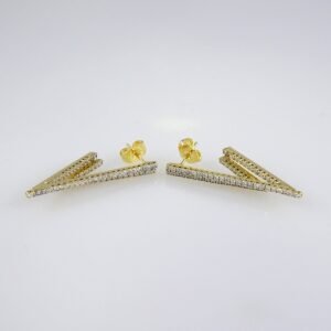 Women Earrings/ Aretes Dama/  Zircon Stone/  14k Real Color// E1094