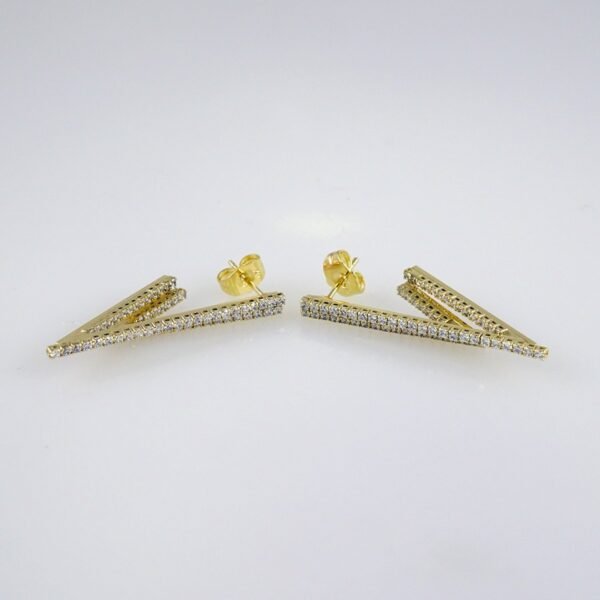 Women Earrings/ Aretes Dama/  Zircon Stone/  14k Real Color// E1094