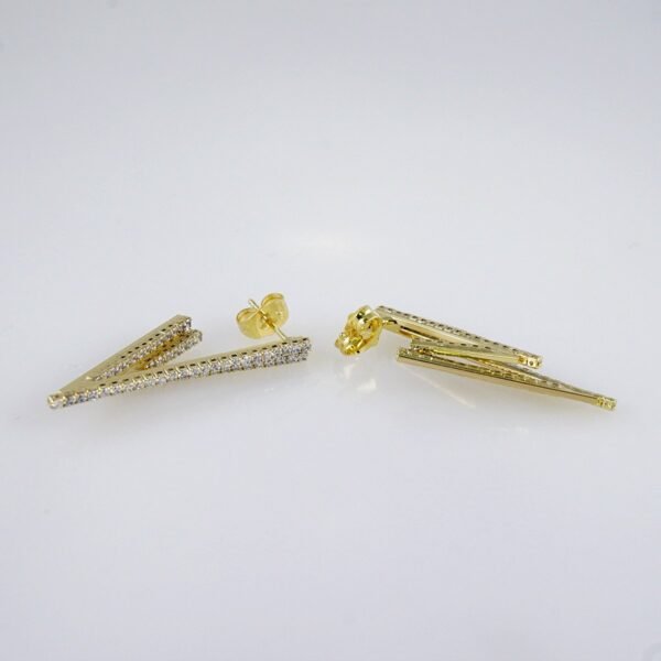 Women Earrings/ Aretes Dama/  Zircon Stone/  14k Real Color// E1094 - Image 2