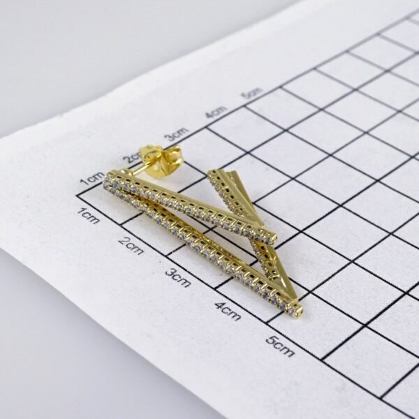 Women Earrings/ Aretes Dama/  Zircon Stone/  14k Real Color// E1094 - Image 3